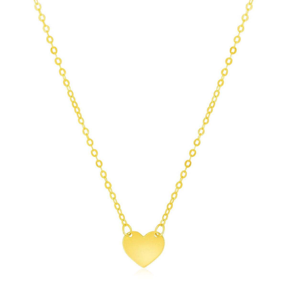 14k Yellow Gold Polished Mini Heart Necklace