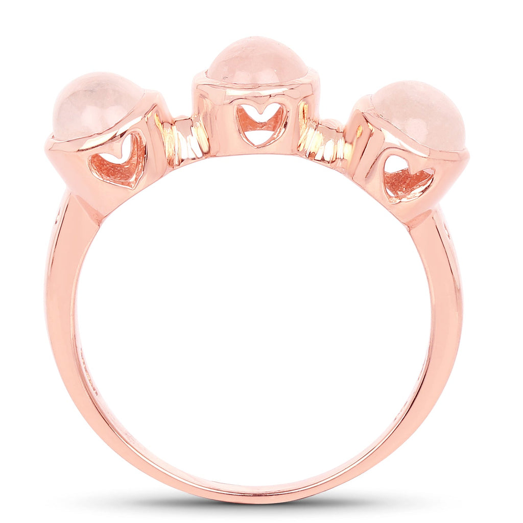 18K Rose Gold Plated 2.88 Carat Genuine Morganite .925 Sterling Silver Ring