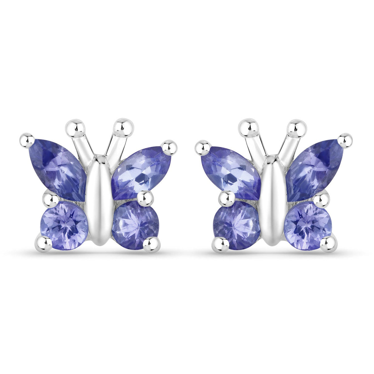 0.96 Carat Genuine Tanzanite .925 Sterling Silver Earrings