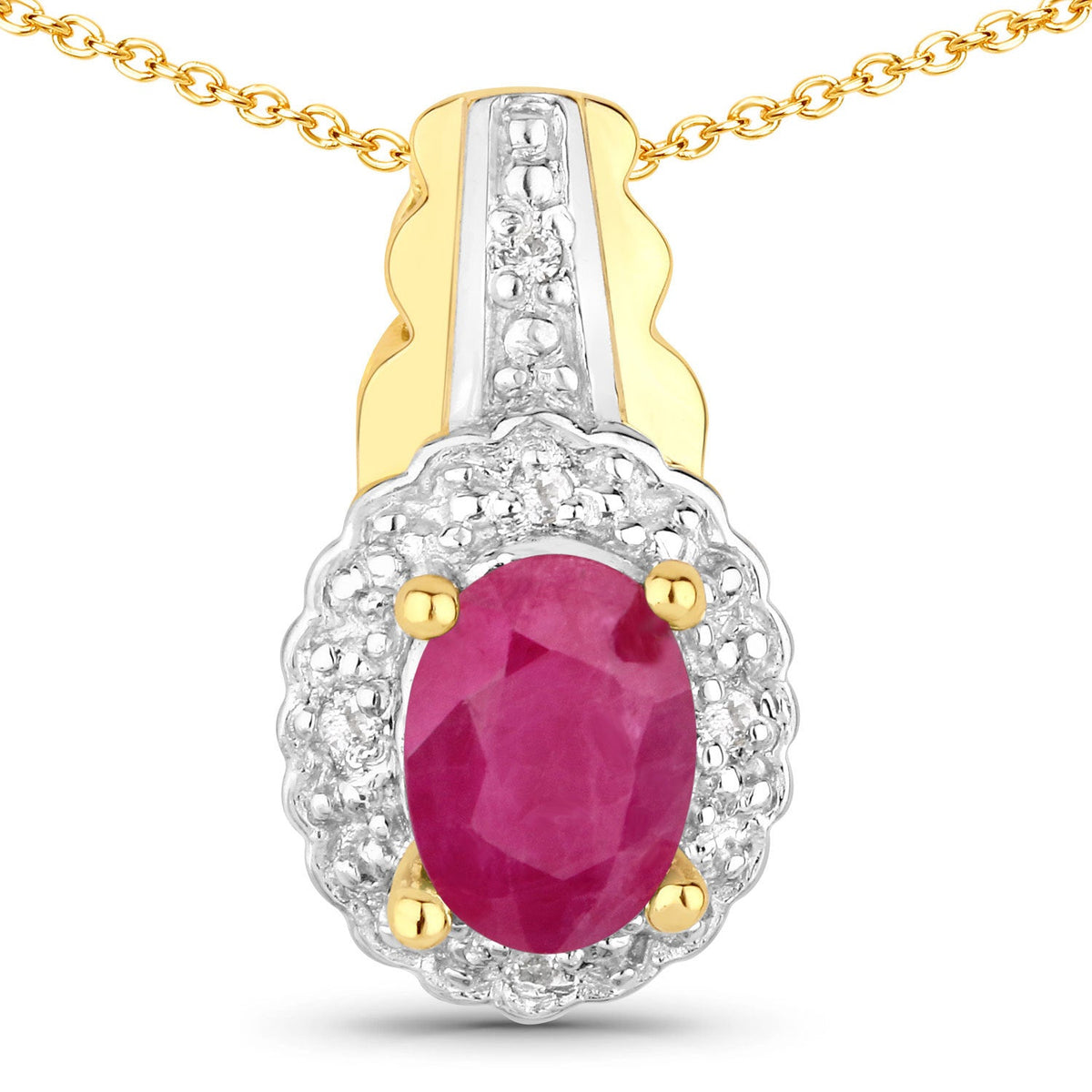 1.94 Carat Genuine Johnson Ruby and White Topaz .925 Sterling Silver Jewelry Set