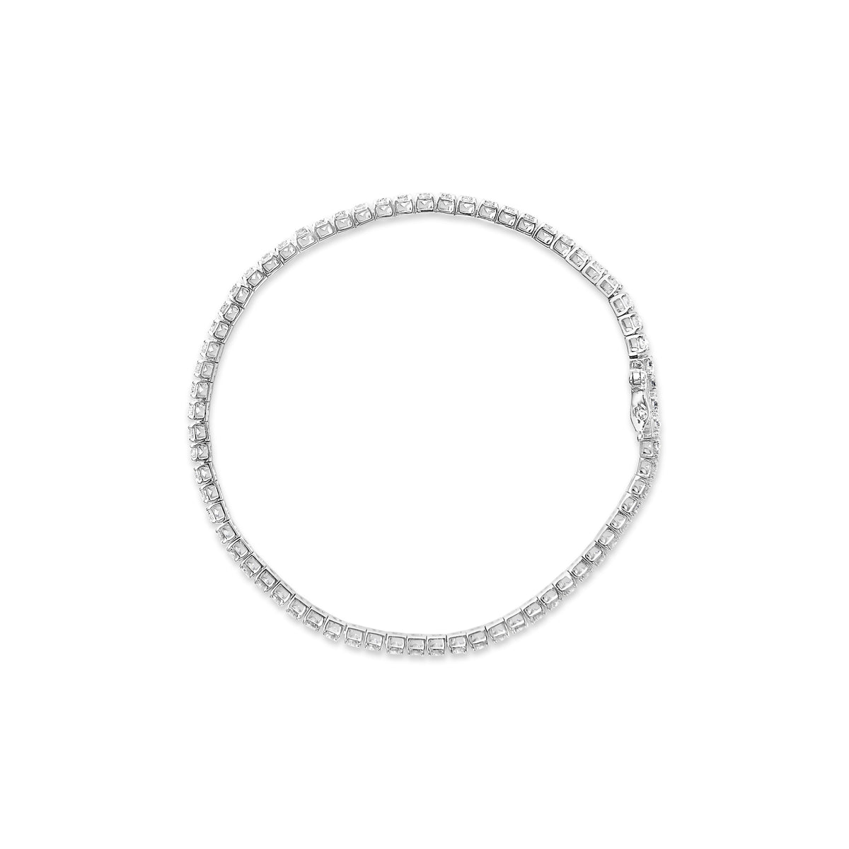 14K White Gold 4.0 Cttw Classic Lab-Grown Diamond Tennis Bracelet (F-G Color, VS2-SI1 Clarity) - 7" Inches