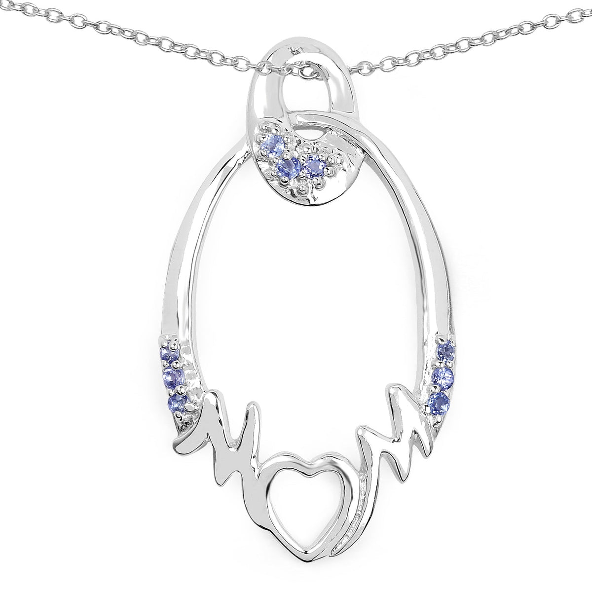 0.18 Carat Genuine Tanzanite .925 Sterling Silver Pendant