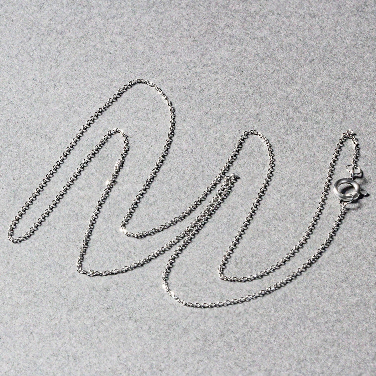 14k White Gold Diamond Cut Cable Link Chain 0.7mm