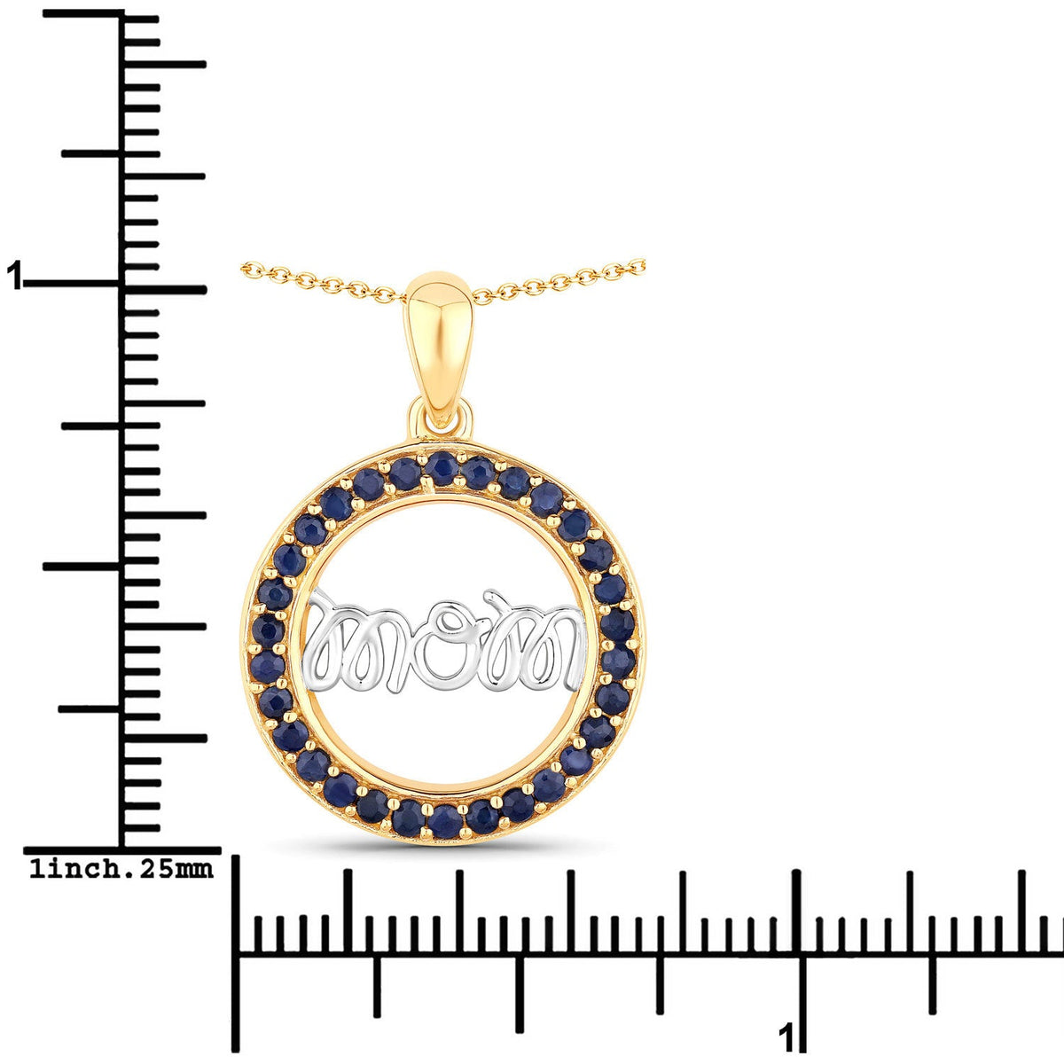 0.64 Carat Genuine Blue Sapphire .925 Sterling Silver Pendant