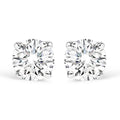 AGS Certified 14K White Gold 1.0 cttw 4-Prong Set Brilliant Round-Cut Solitaire Diamond Push Back Stud Earrings (F-G Color, I1-I2 Clarity)