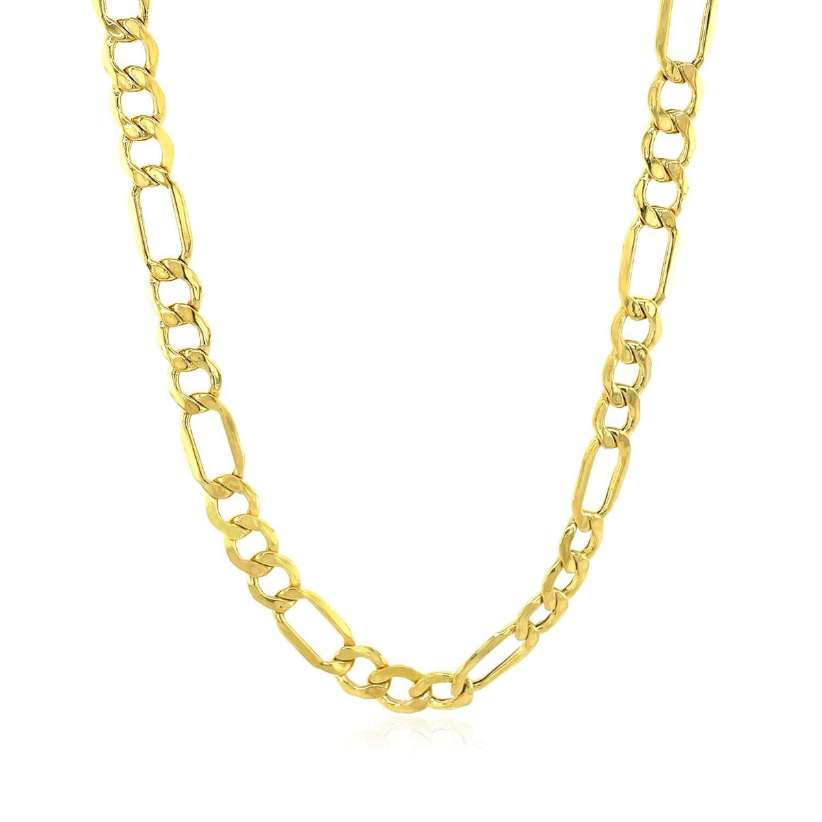 5.4mm 10k Yellow Gold Lite Figaro Chain