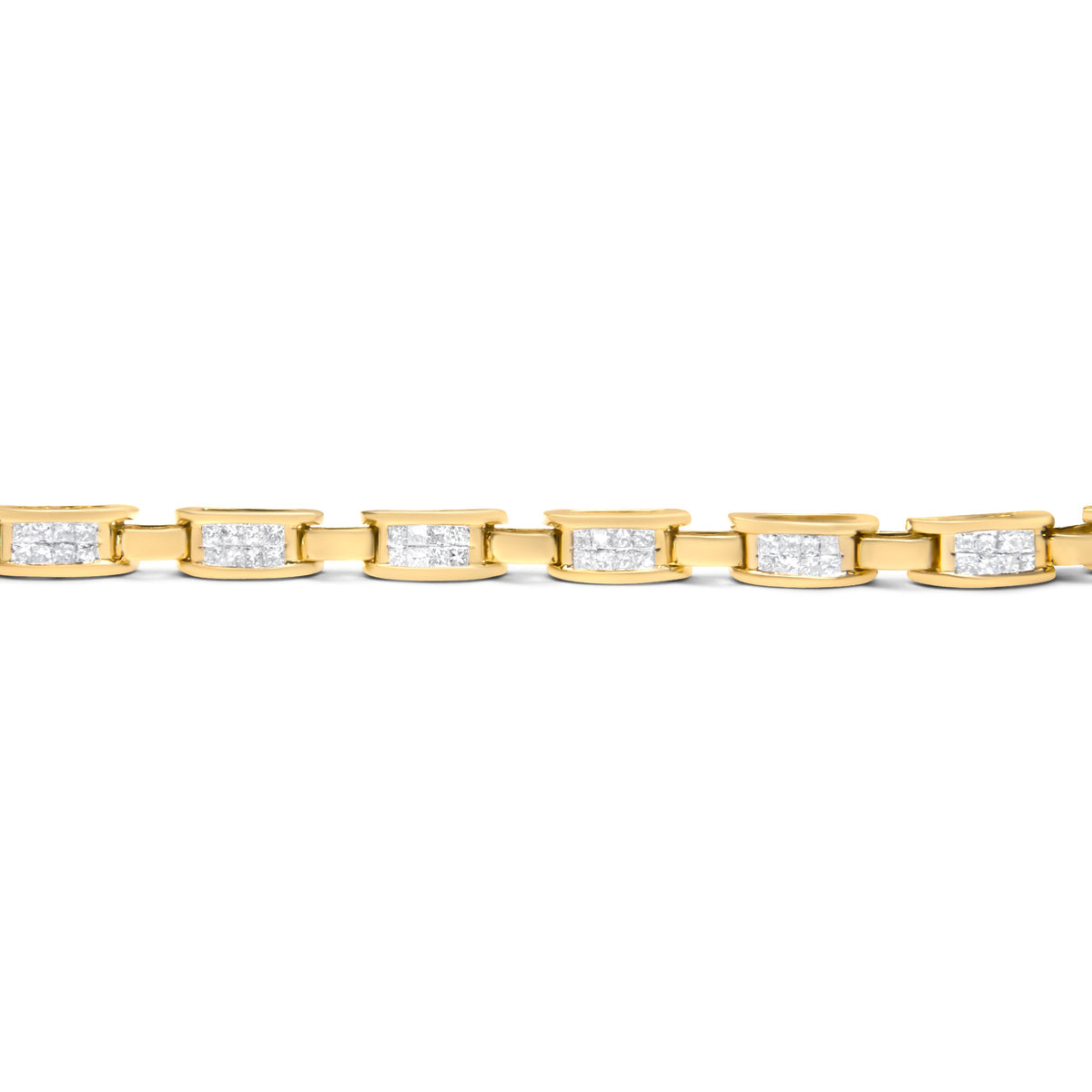 14K Yellow Gold Princess-Cut Diamond Links of Love Bracelet (2.00 cttw, H-I Color, SI2-I1 Clarity)