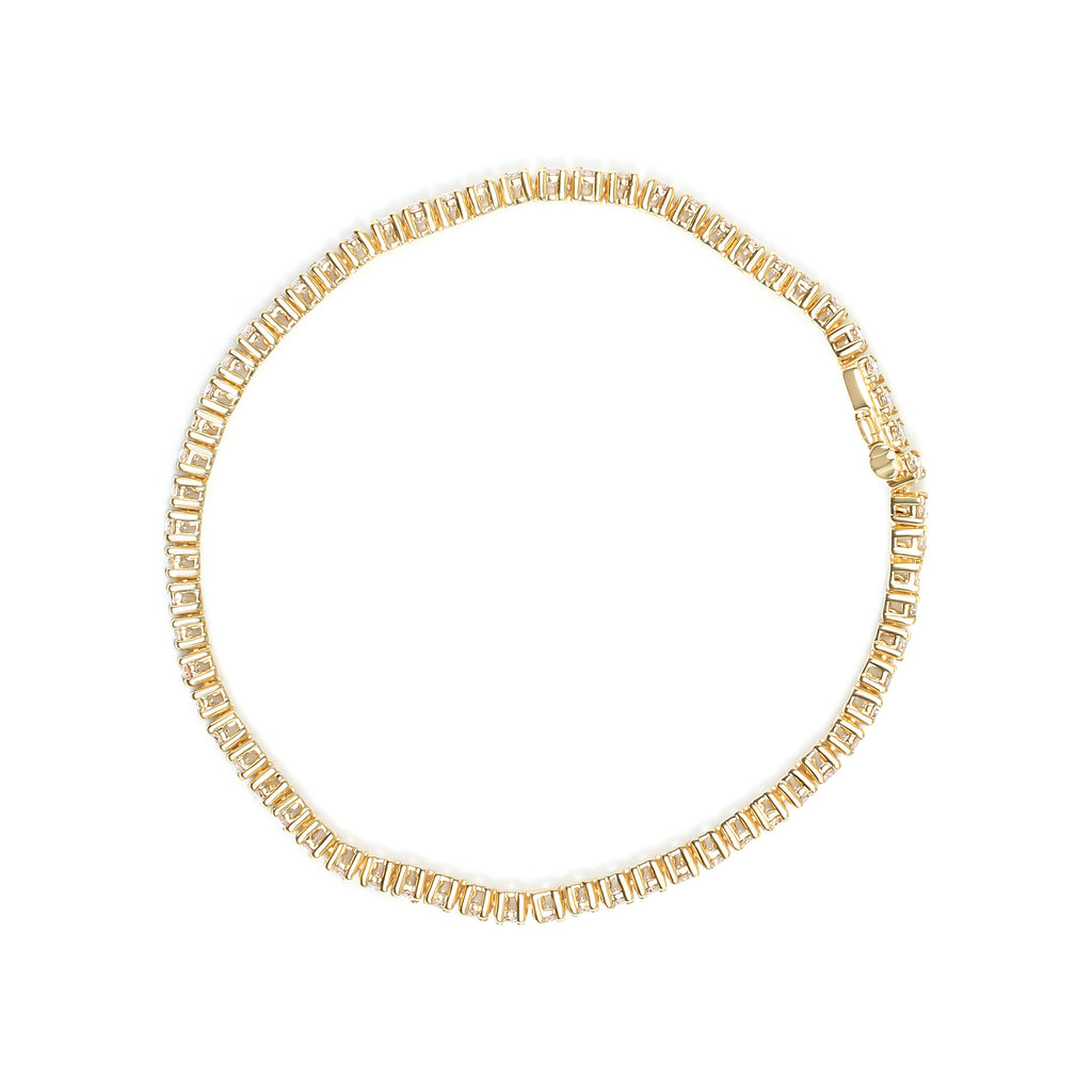 14K Yellow Gold 6.0 Cttw Classic 4 Prong Set Round Brilliant Cut Diamond Tennis Bracelet (K-L Color, VS2-SI1 Clarity) - 7.25"