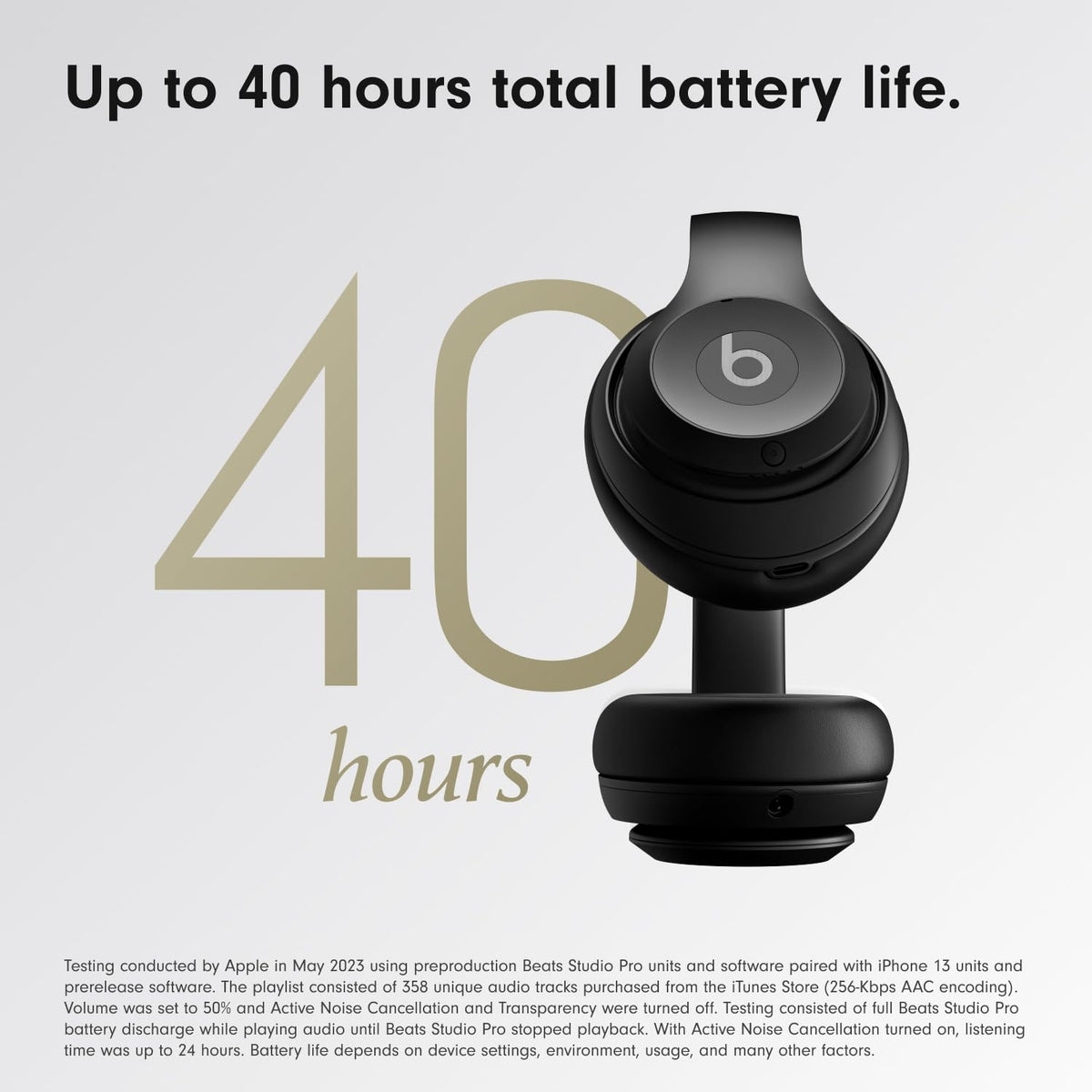 Beats Studio Pro Premium Wireless Over-Ear Headphones- Up to 40-Hour Battery Life, Active Noise Cancelling, Great for Travel & Commuting, USB-C Lossless Audio, Apple & Android Compatible -Black (Refurbished)