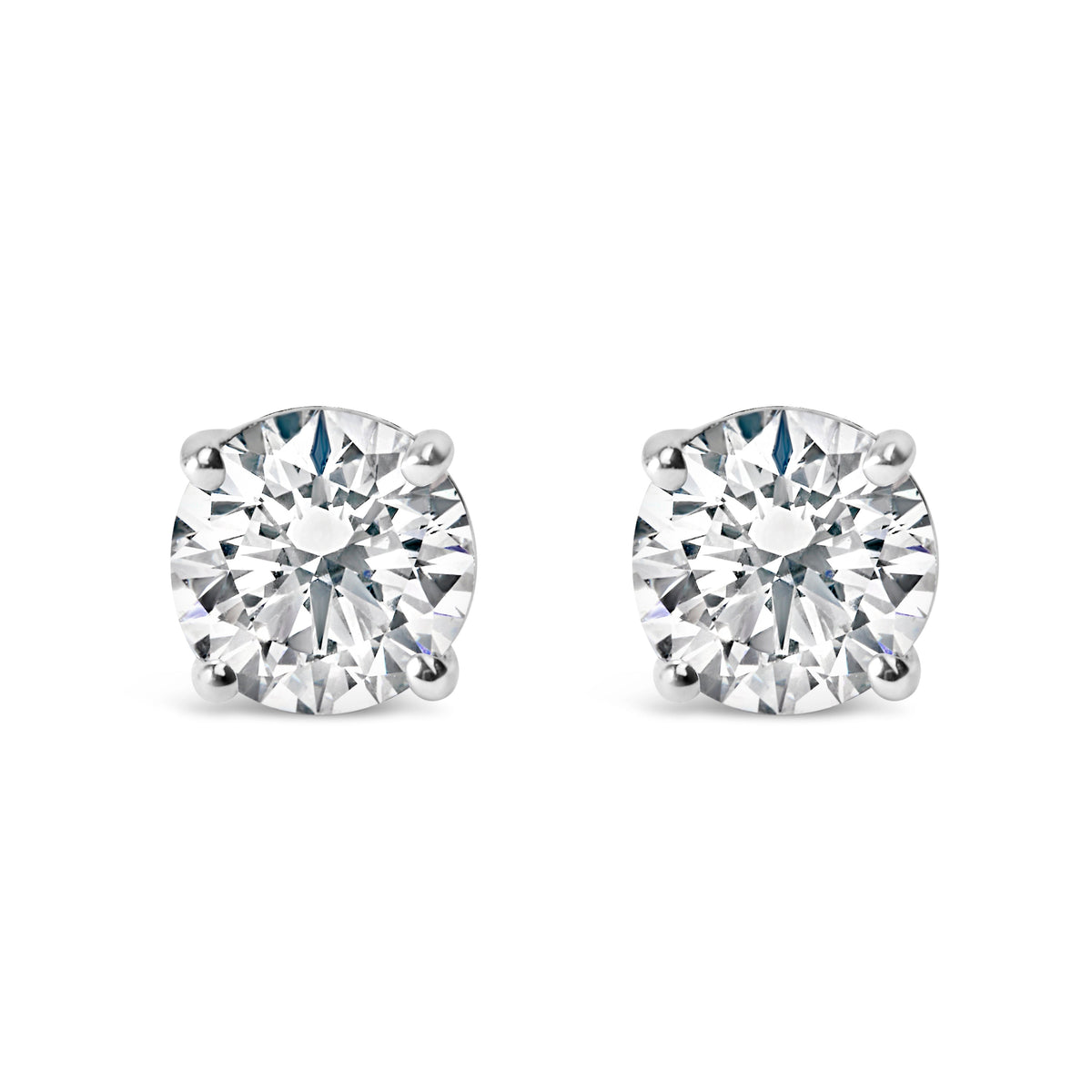 14K White Gold 1.00 Cttw Lab Grown Diamond Solitaire Stud Earrings