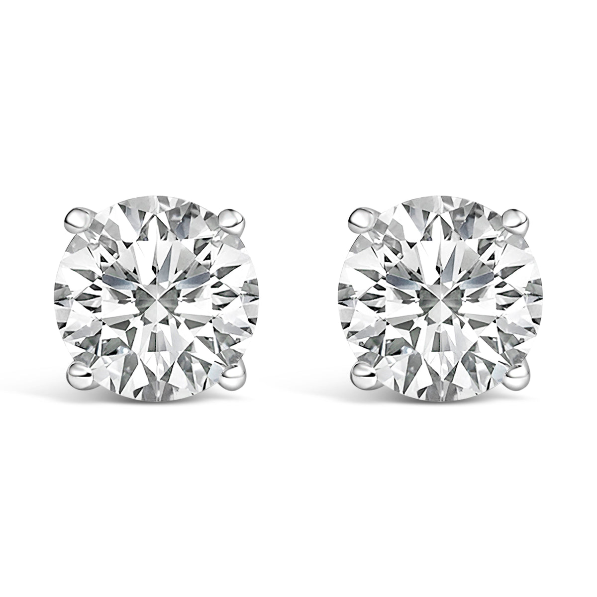 14K White Gold 1.00 Cttw Lab Grown Diamond Solitaire Stud Earrings