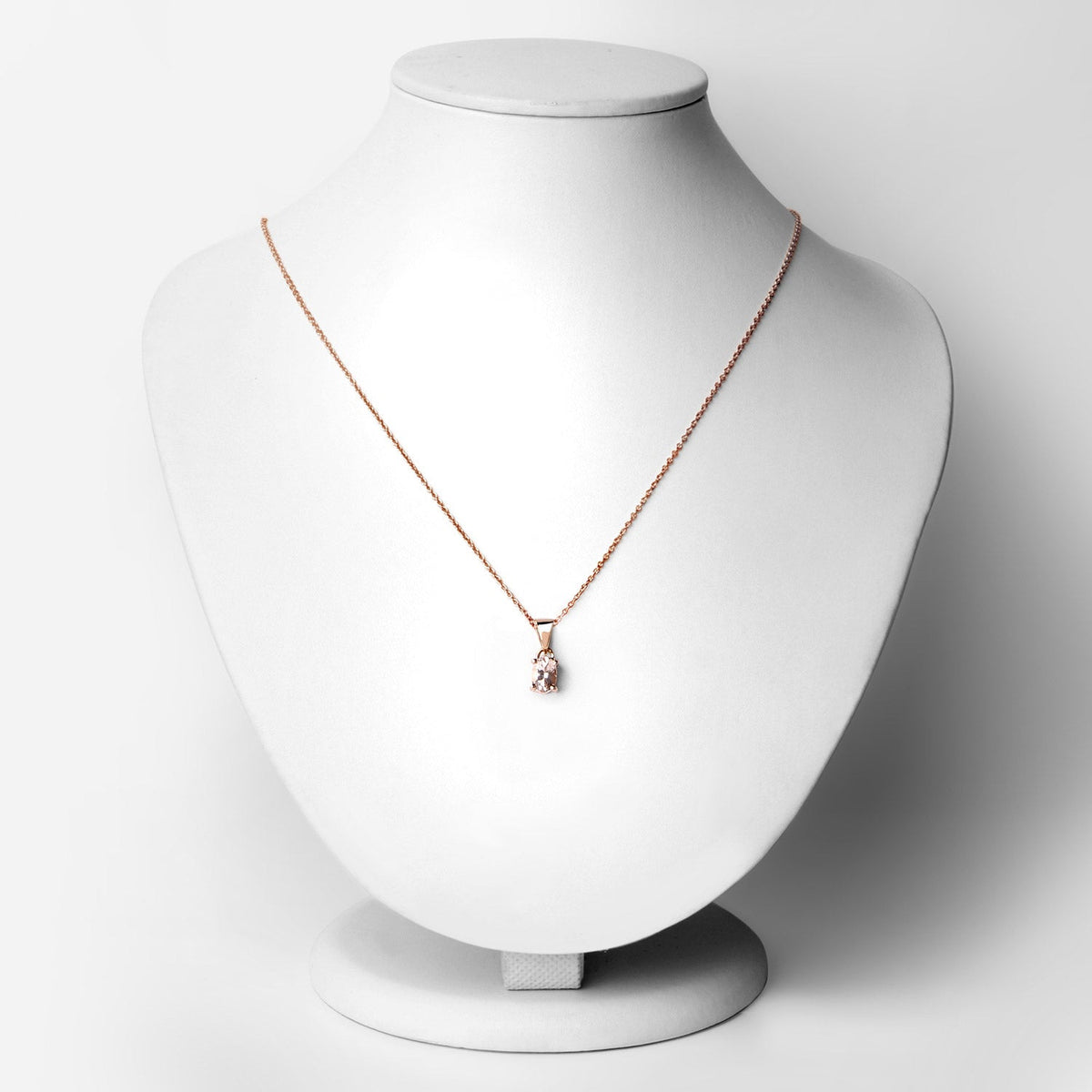 18K Rose Gold Plated 0.70 Carat Genuine Morganite .925 Sterling Silver Pendant