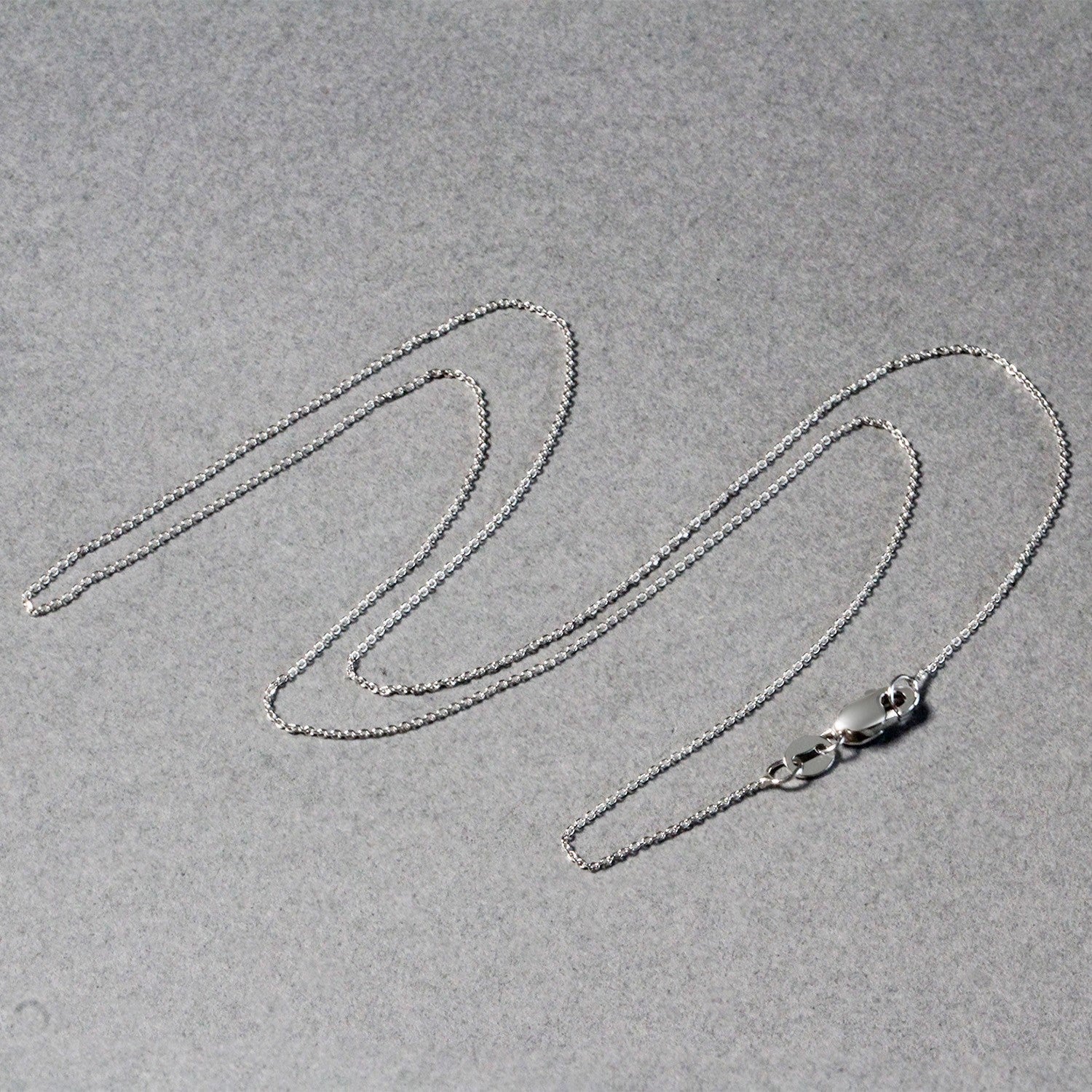 14k White Gold Cable Link Chain 0.5mm