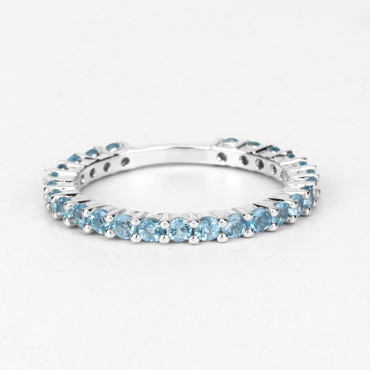 0.94 Carat Genuine Swiss Blue Topaz .925 Sterling Silver Ring