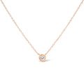 10K White Gold 1/10 Carat Round Brilliant-Cut Diamond Modern Bezel-Set Solitaire 16"-18" Pendant Necklace (H-I Color, SI2-I1 Clarity)