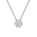14K White Gold 1/4 Cttw Shared Prong Set Round-Ct Diamond 7 Stone Floral Cluster 18" Pendant Necklace (H-I Color, SI2-I1 Clarity)
