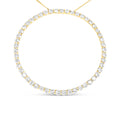 10K Yellow Gold Plated .925 Sterling Silver 4 Cttw Diamond Circle Hoop 18" Pendant Necklace (J-K Color, I1-I2 Clarity)
