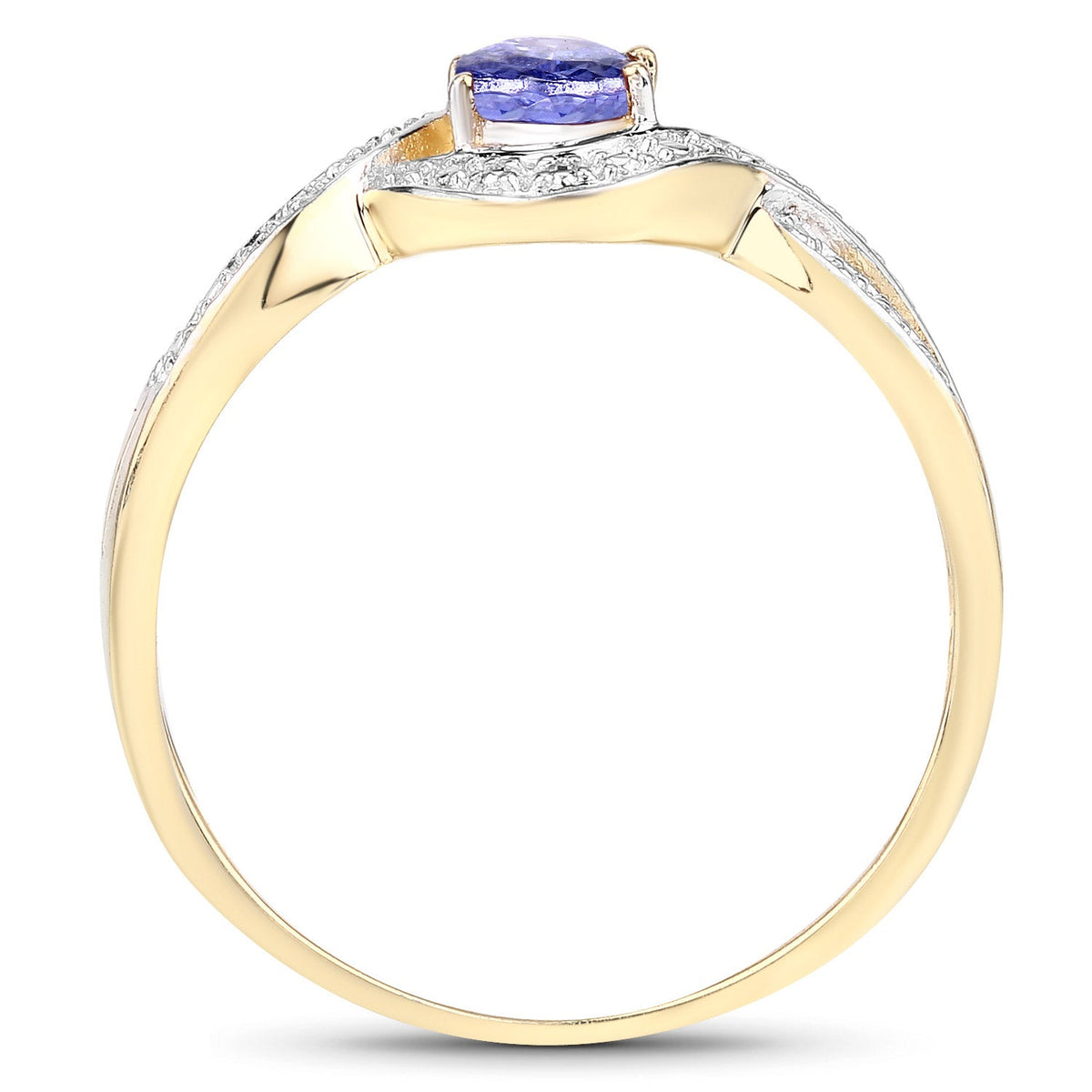 0.75 Carat Genuine Tanzanite .925 Sterling Silver Ring