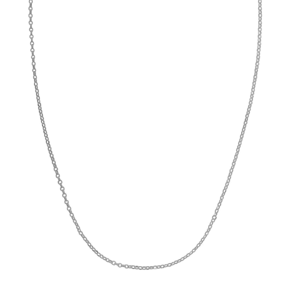 Double Extendable Cable Chain in 14k White Gold (1.40 mm)