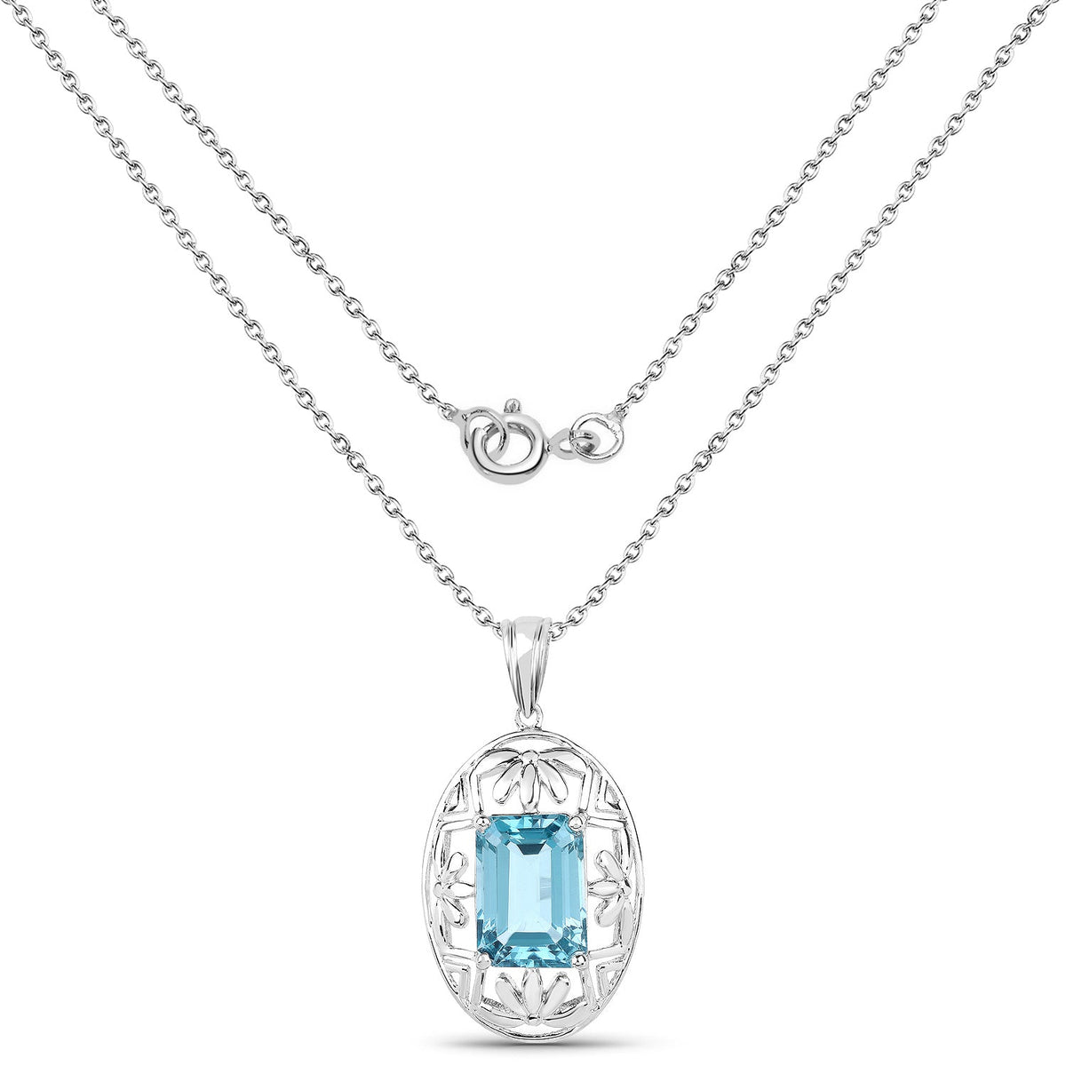 9.60 Carat Genuine Green Topaz .925 Sterling Silver Pendant