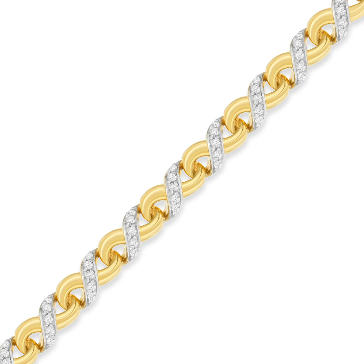 10K Yellow Gold 1 cttw Diamond Riviera Statement Pendant Necklace (J-K, I2-I3)