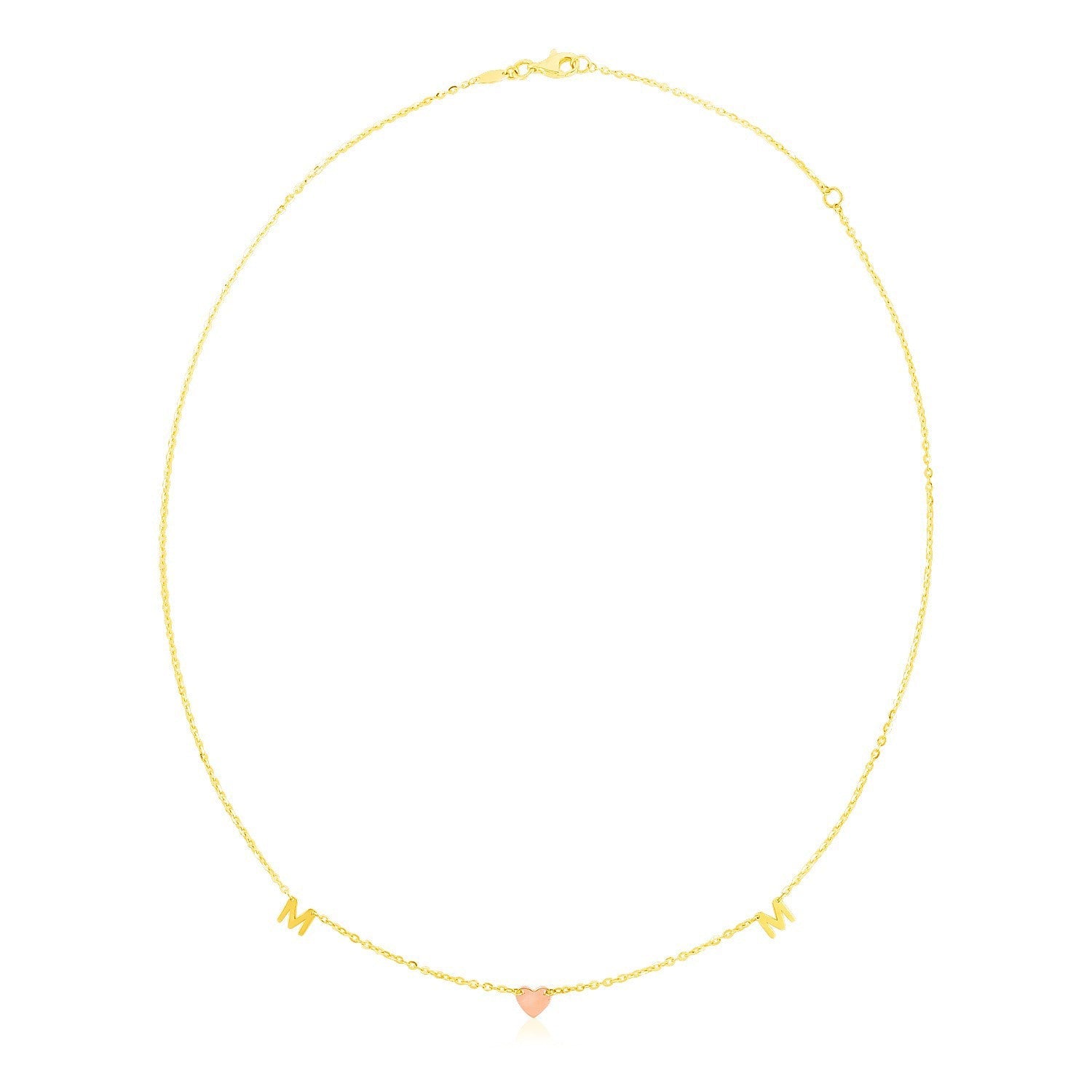14k Yellow and Rose Gold Mom Necklace