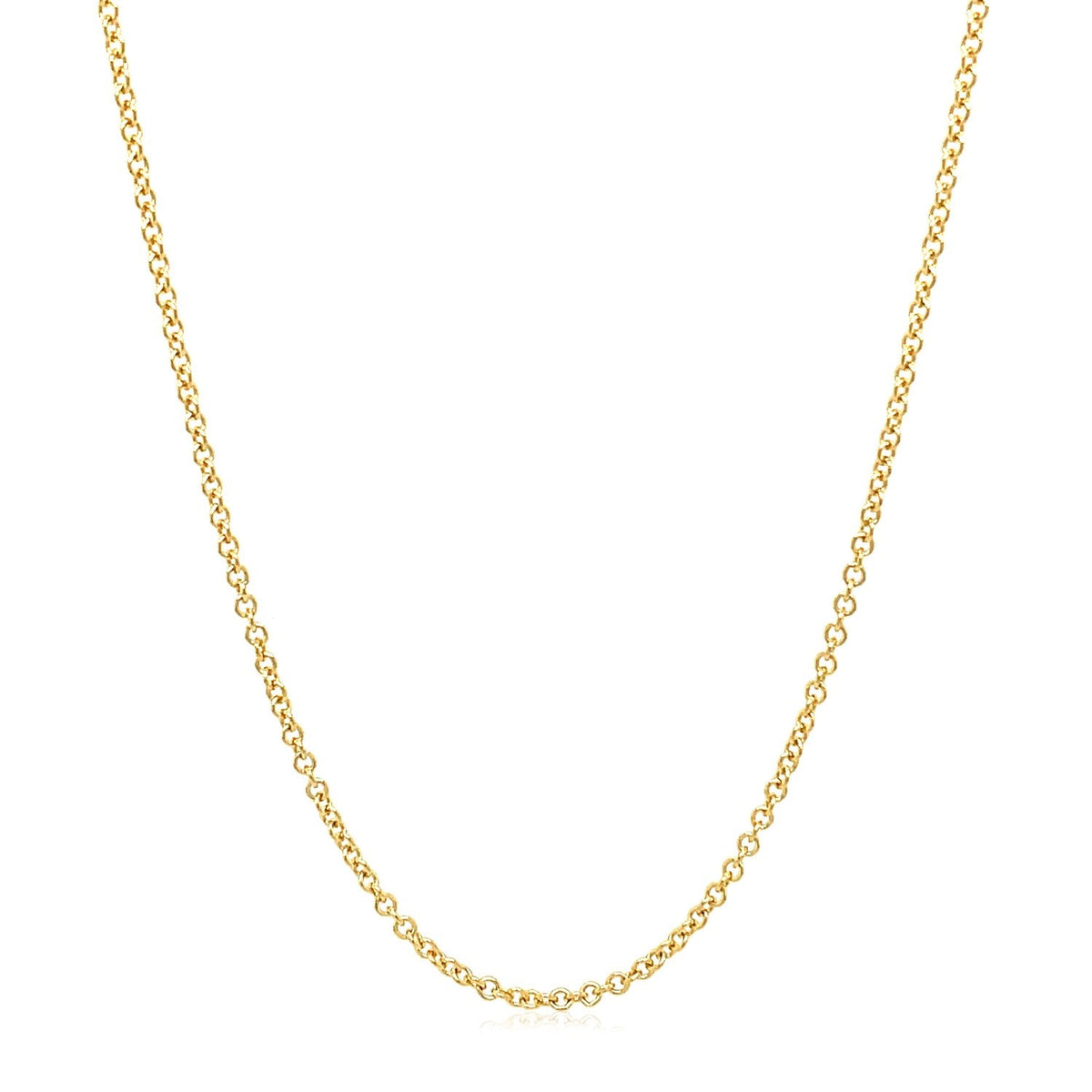 14k Yellow Gold Round Cable Link Chain 1.5mm