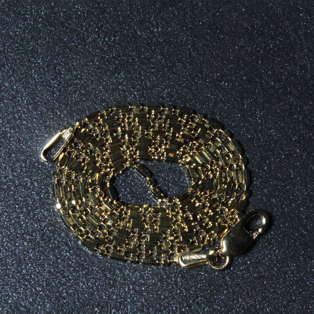 14k Yellow Gold Diamond-Cut Alternating Bead Chain 1.2mm
