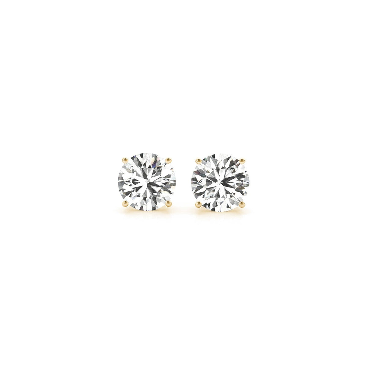 1 1/2 cttw Certified IGI Lab Grown Round Diamond Stud Earrings 14k Yellow Gold (G/VS2)