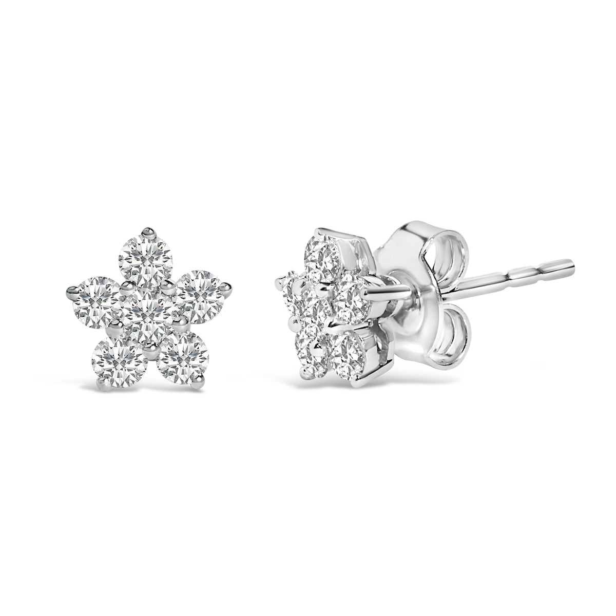 10K White Gold 1/2 Cttw Lab Grown Diamond Star Stud Earrings