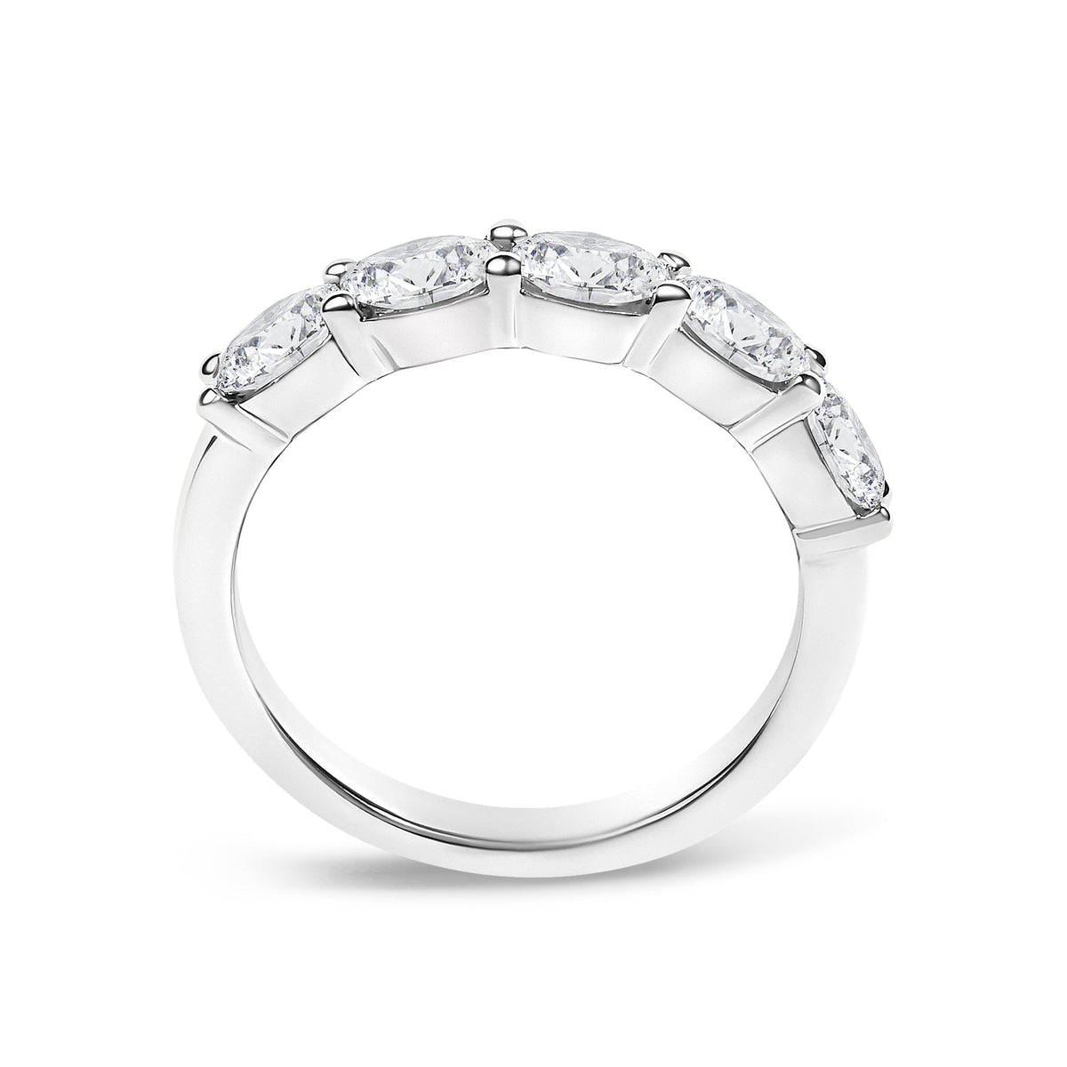 14K White Gold 1 1/4 Cttw Lab Grown Oval East West Band Ring