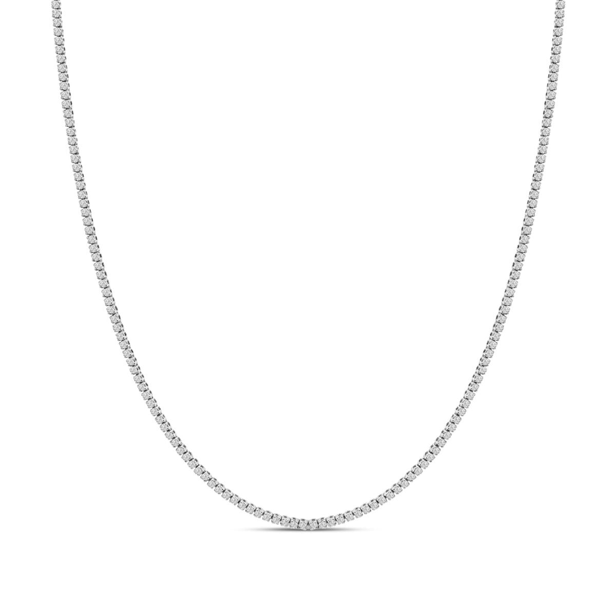 14K White Gold 3.0 Cttw Diamond Tennis Necklace