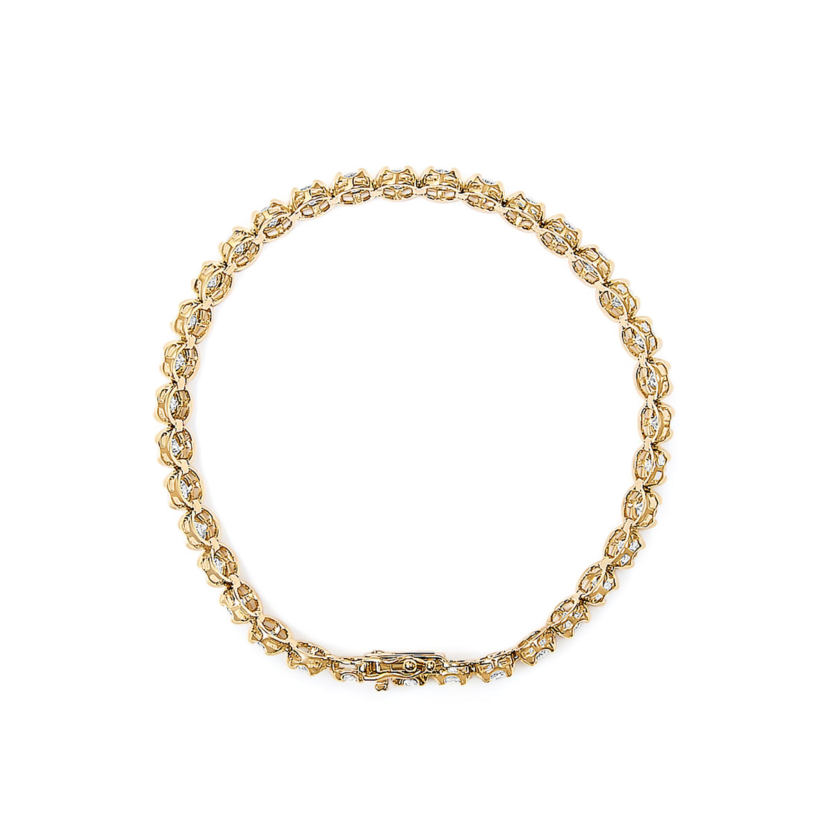 14K Yellow Gold 5.0 Cttw Diamond Scalloped Link Tennis Bracelet
