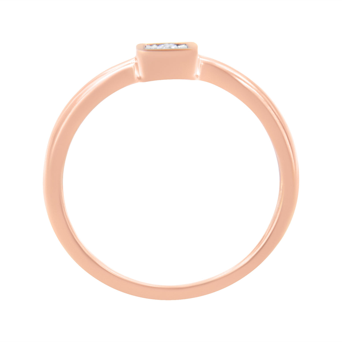 14K Rose Gold Plated .925 Sterling Silver 1/20 cttw Miracle Set Diamond Promise Ring (J-K Color, I1-I2 Clarity) - Size 6