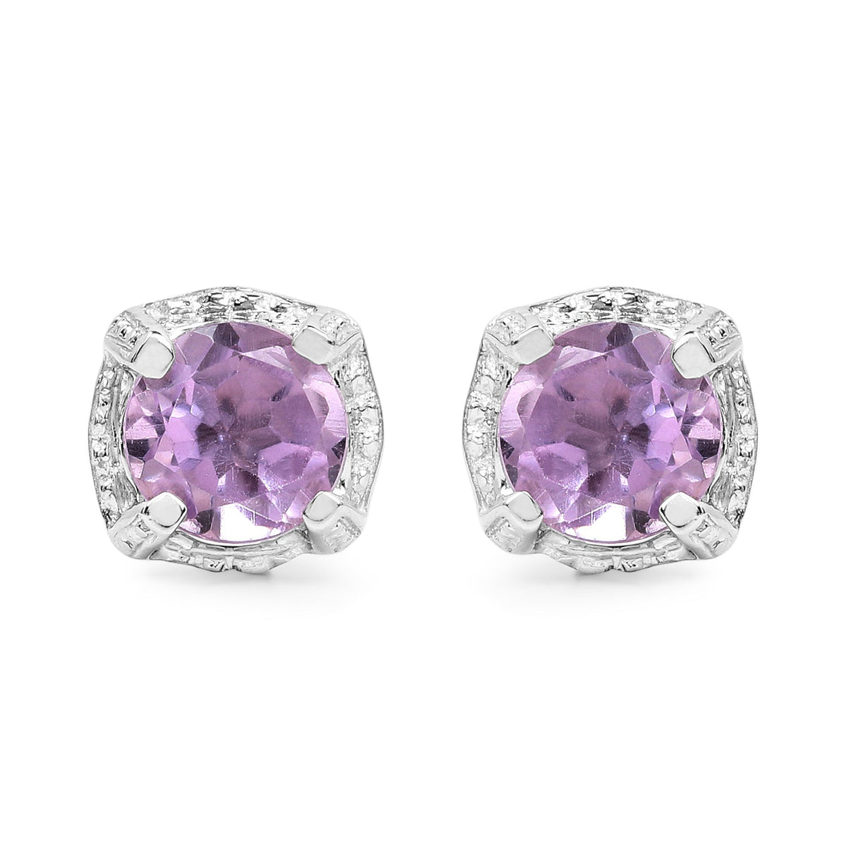 1.46 Carat Genuine Amethyst .925 Sterling Silver Earrings