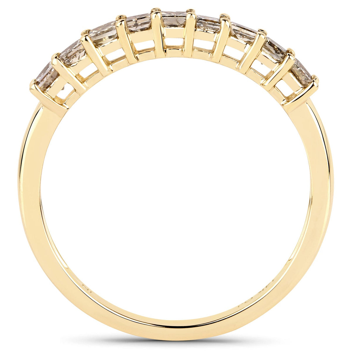 0.50 Carat Genuine Champagne Diamond 14K Yellow Gold Ring (I1-I2)