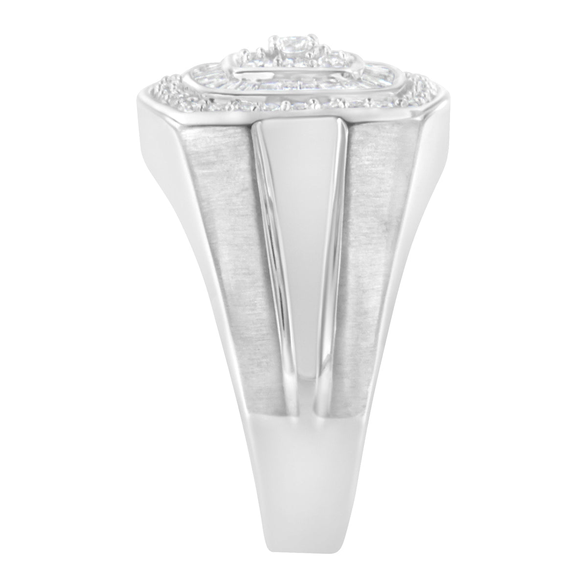 14K White Gold Men's 1 CTTW Diamond Band Ring
