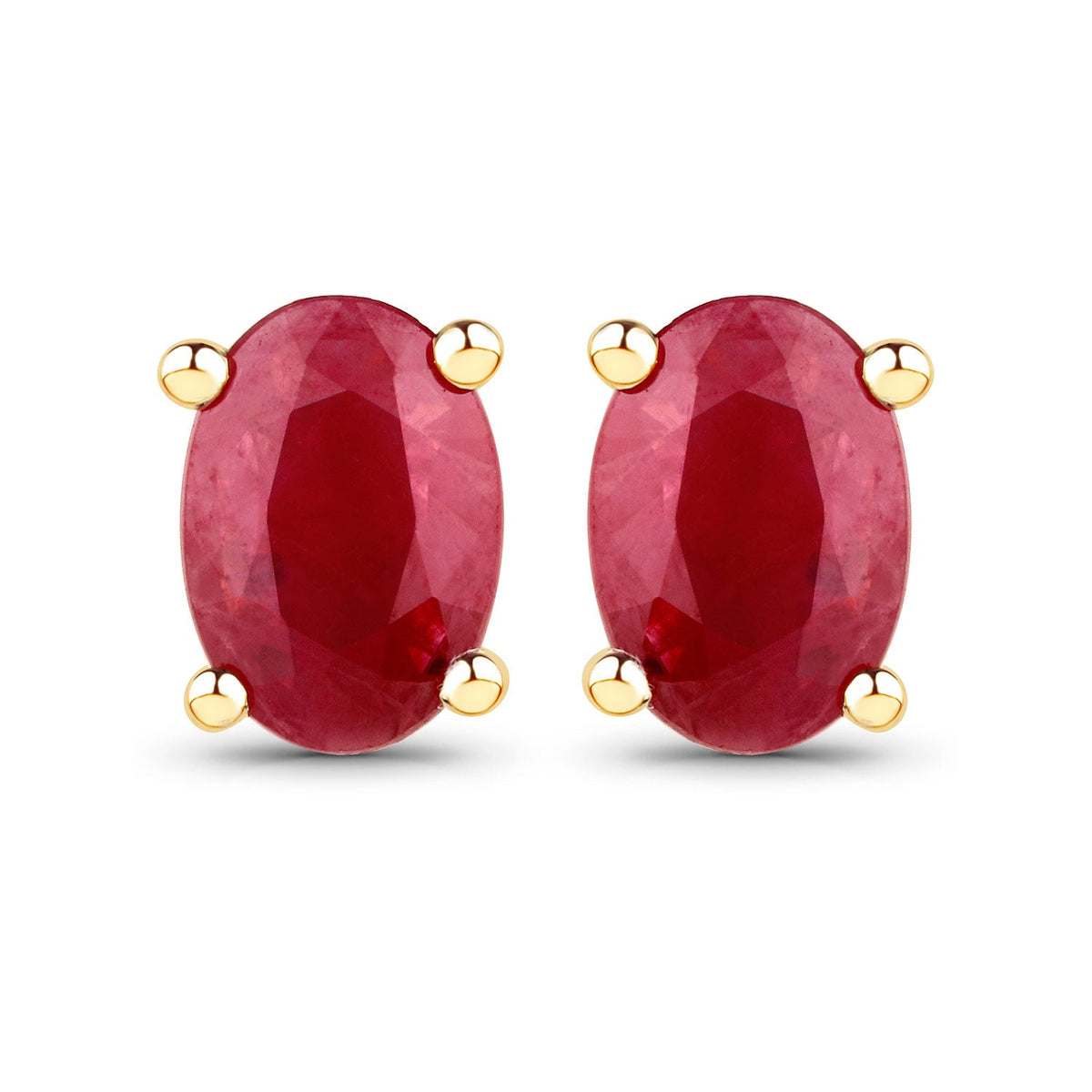 1.04 Carat Genuine Ruby 14K Yellow Gold Earrings