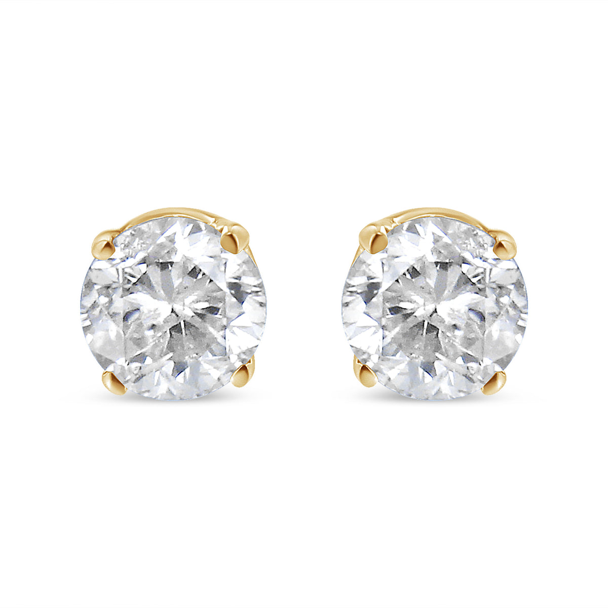 14K Yellow Gold 1/2 Cttw Round-Cut Diamond Solitaire Stud Earrings (O-P Color, SI2-I1 Clarity)