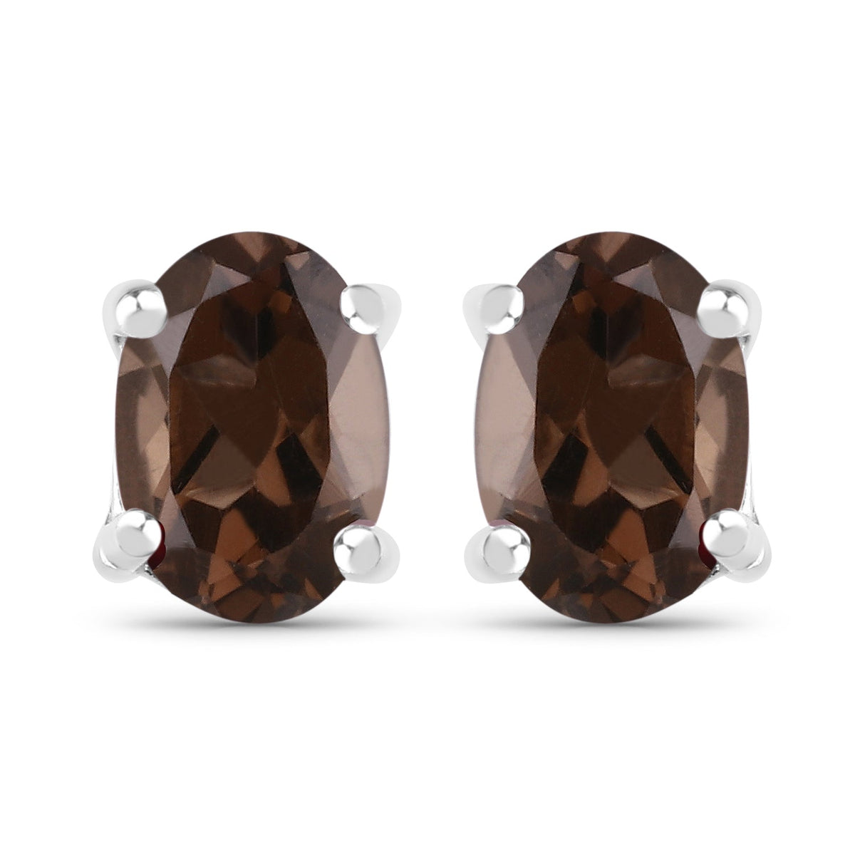 3.14 Carat Genuine Smoky Quartz .925 Sterling Silver Jewelry Set