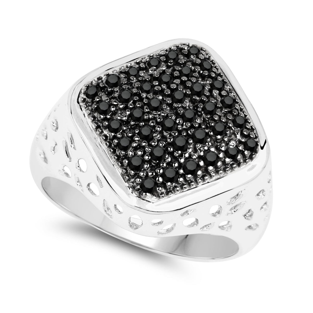 0.54 Carat Genuine Black Diamond .925 Sterling Silver Ring