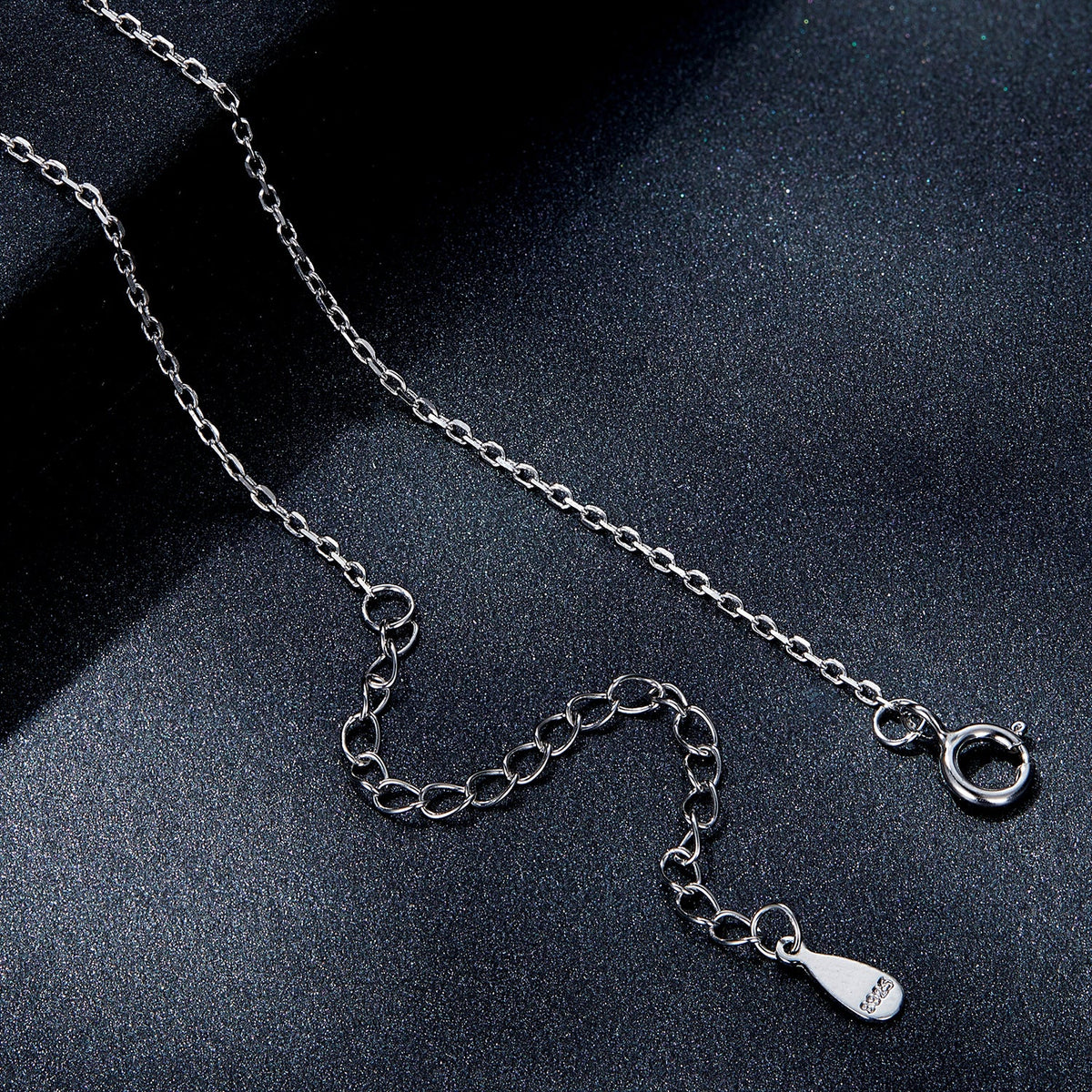 925 Sterling Silver Moissanite Necklace 39cm+5cm Length for Women