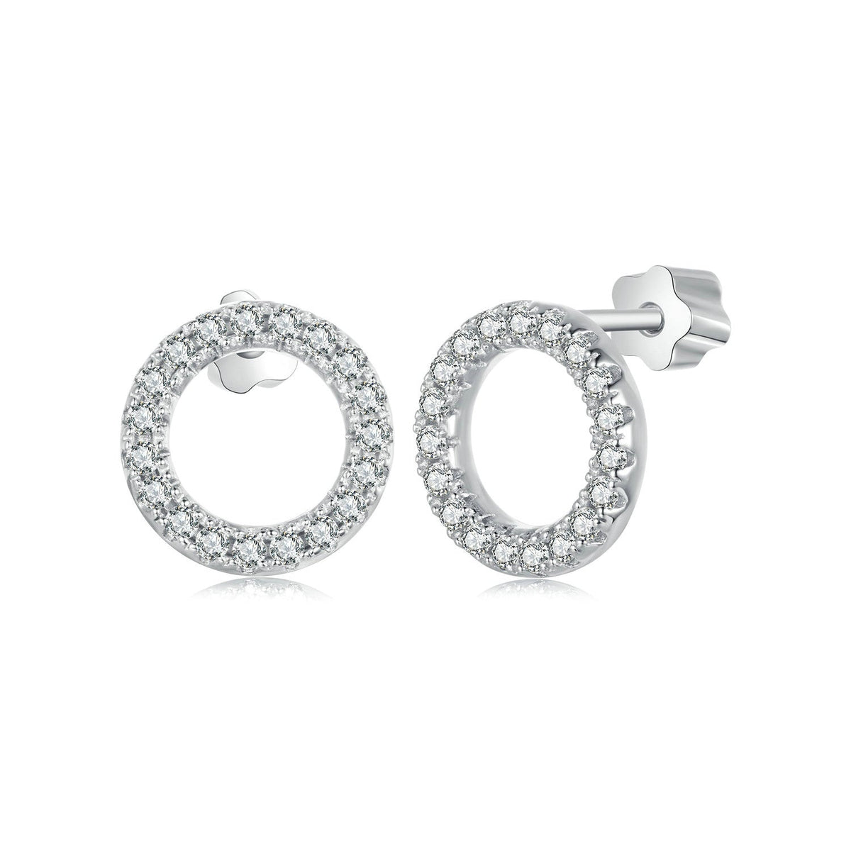 925 Sterling Silver 10mm Moissanite Earrings for Women