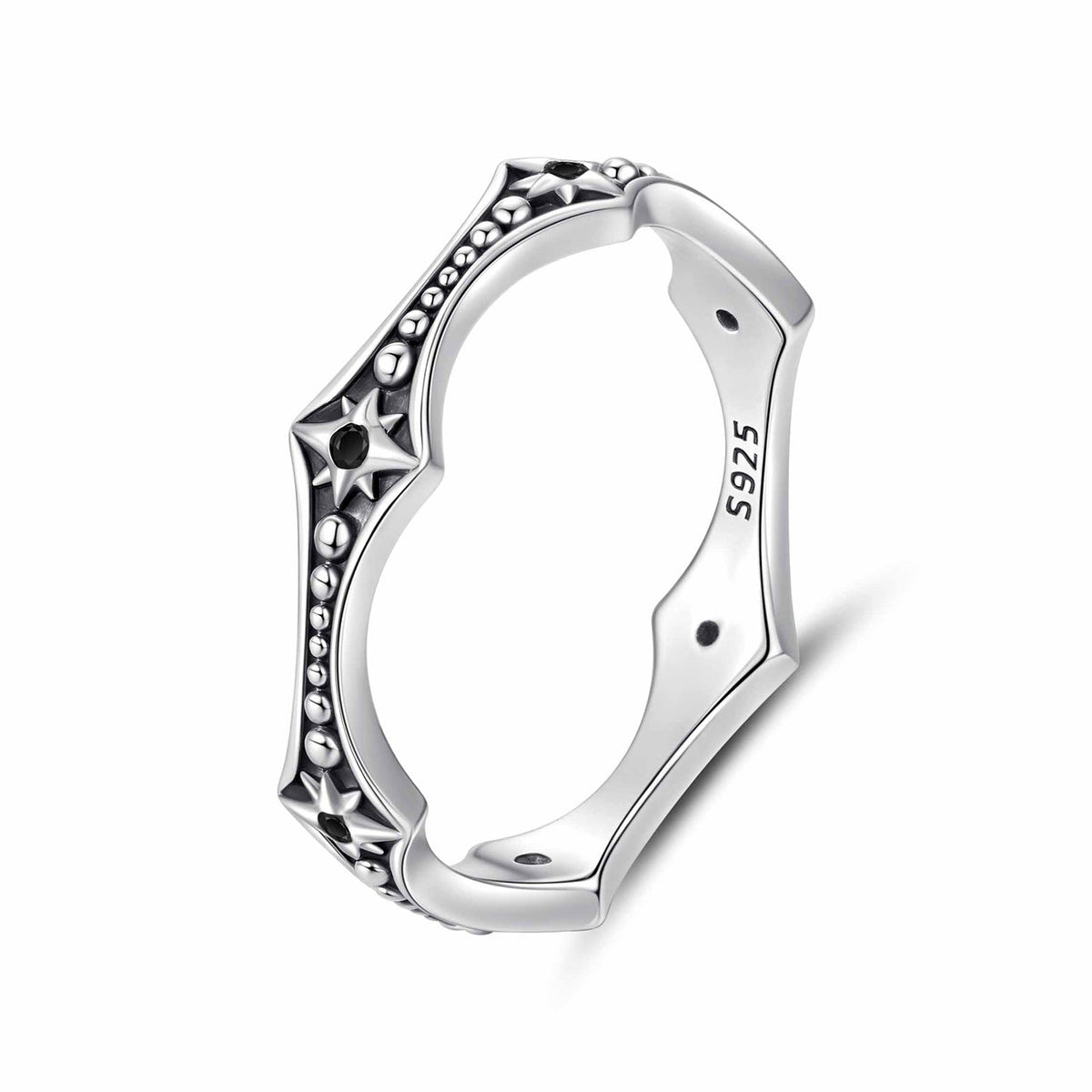 925 Sterling Silver Ring with Pavé Setting CZ, Size 6.0