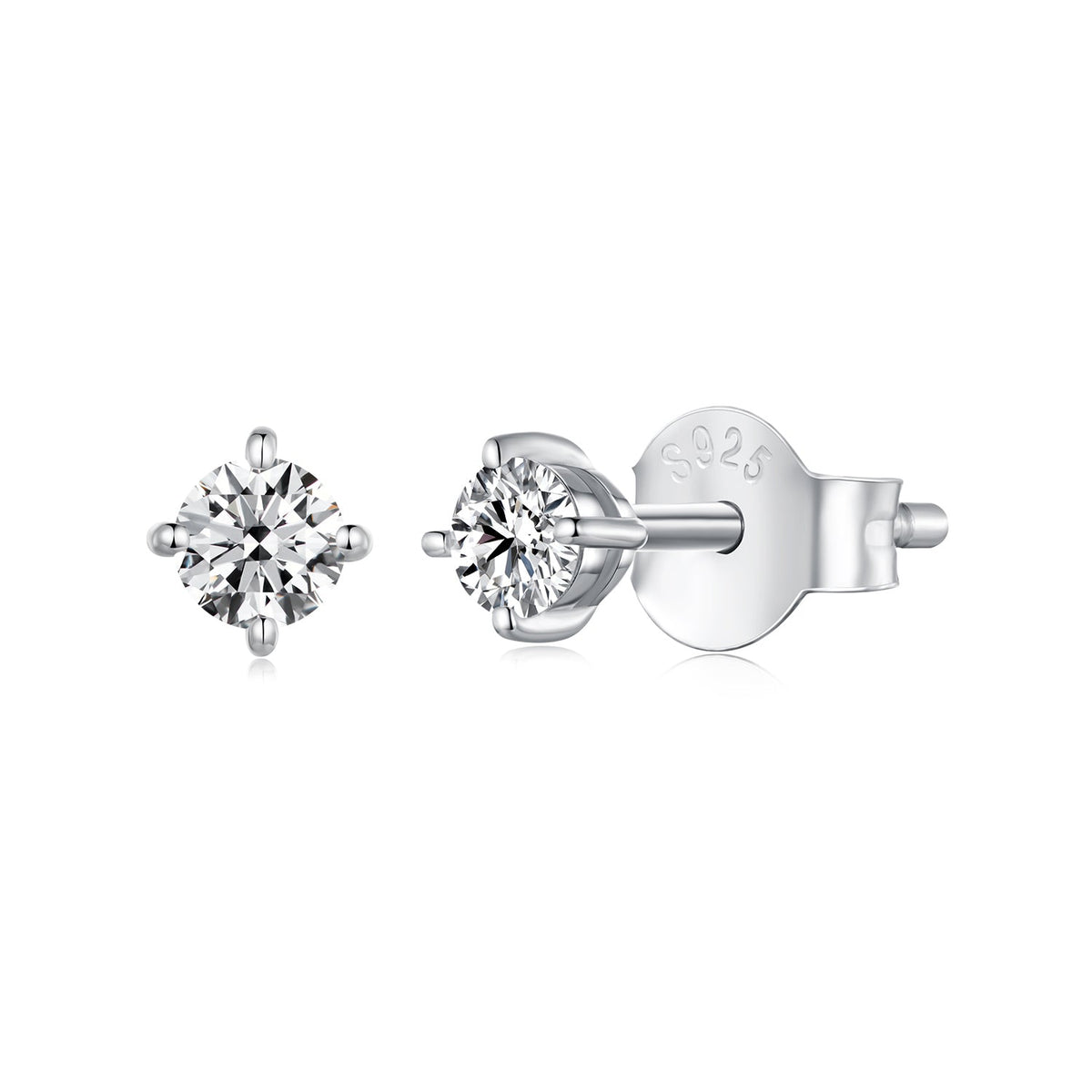 S925 Sterling Silver 3mm Moissanite Earrings for Women