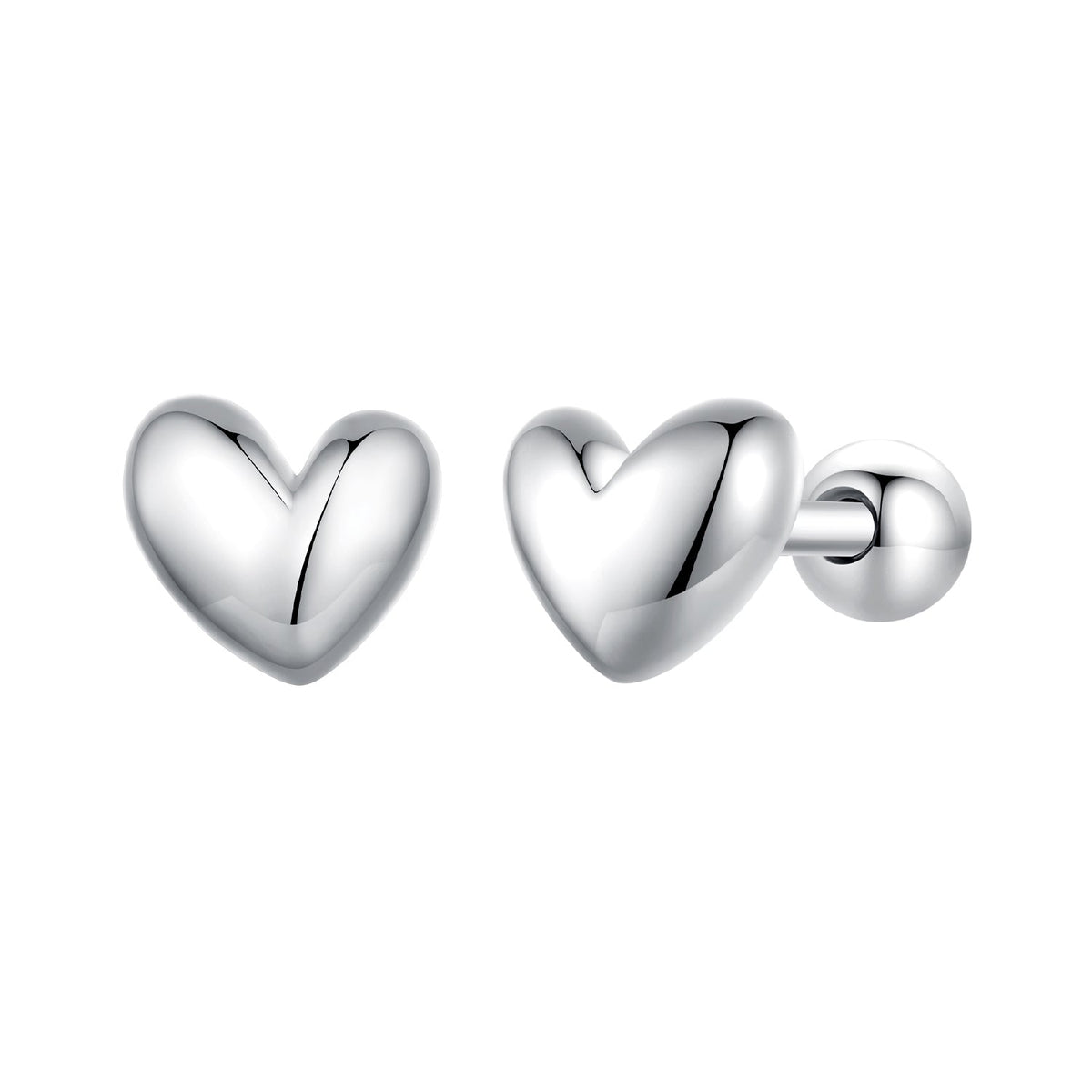 925 Sterling Silver Plated Platinum 5mm Earrings for Women