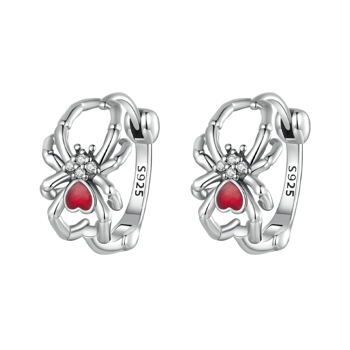 925 Sterling Silver Earrings with Pavé Setting CZ and Enamel Process