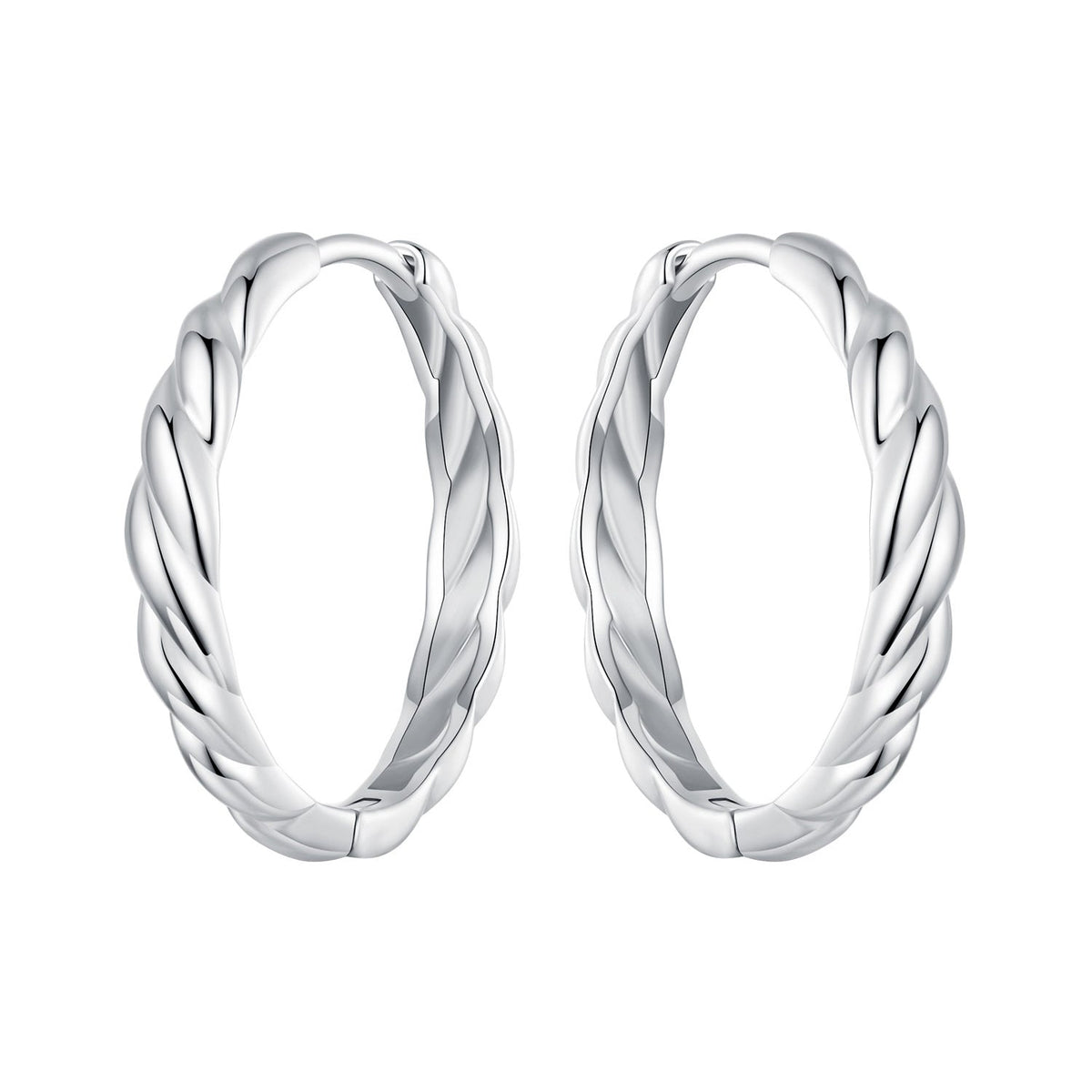 925 Sterling Silver Plated White Gold Earrings for Women - Size 11*3mm