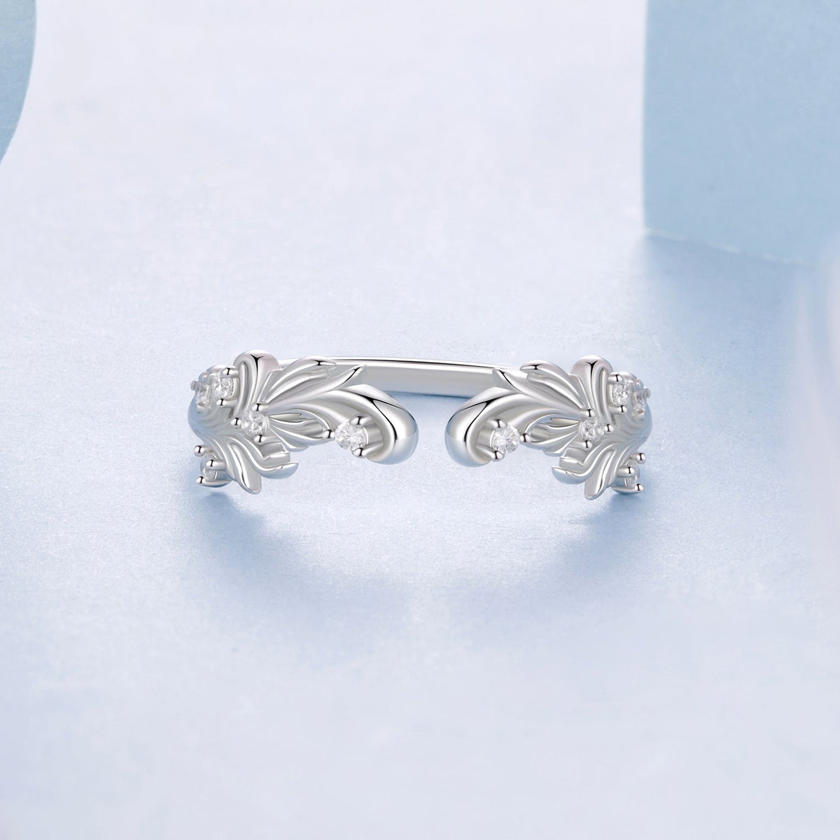 925 Sterling Silver White Gold Plated Ring with Pavé Setting CZ for Women