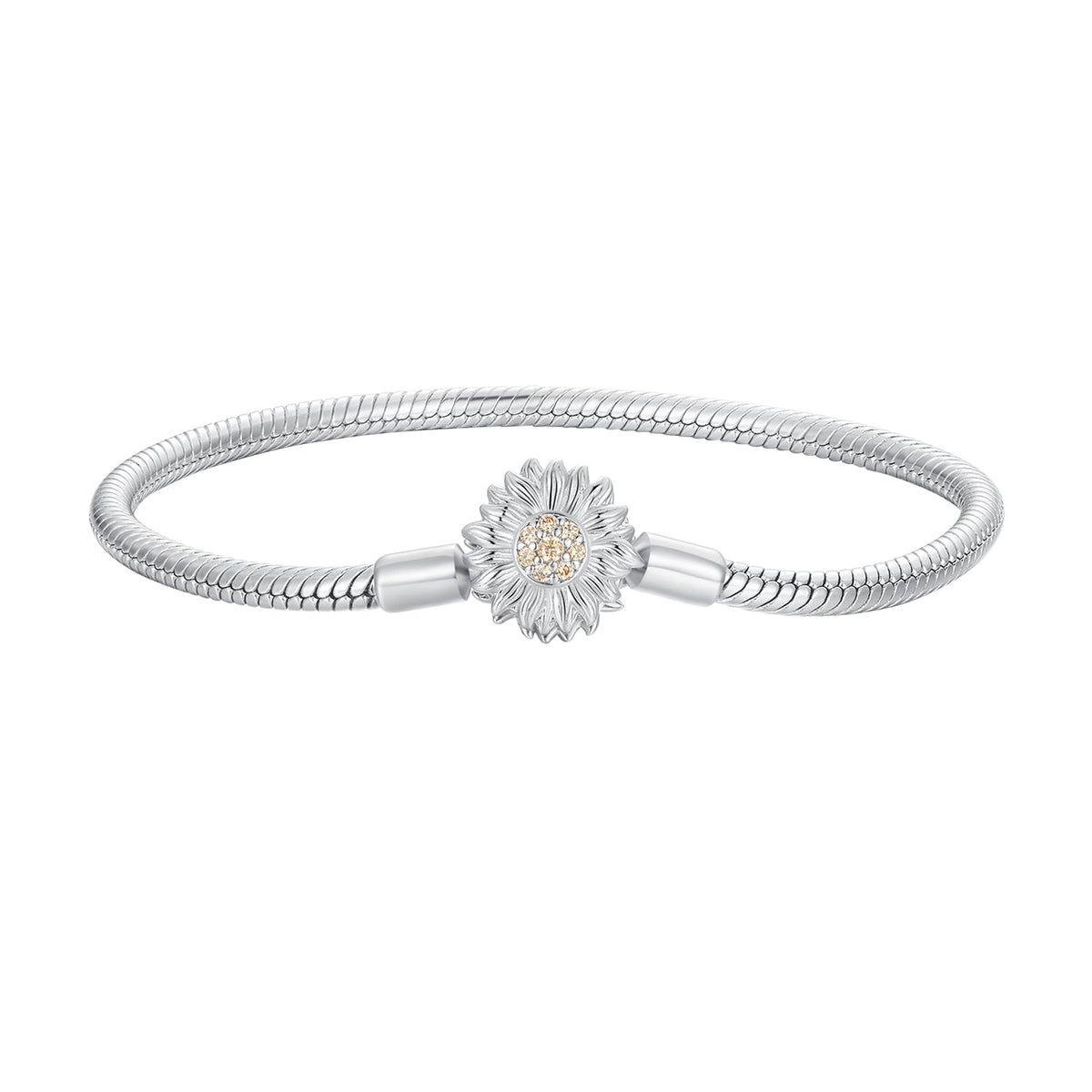 925 Sterling Silver Pavé Setting CZ Bracelet for Women - 17.0 Size, 170mm Length, 3mm Chain Thickness